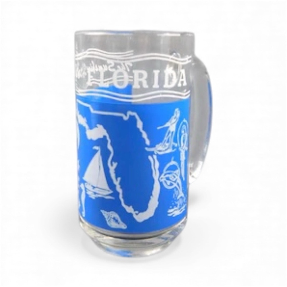 Vintage Florida The Sunshine State Souvenir 12oz Drinking Glass Stein